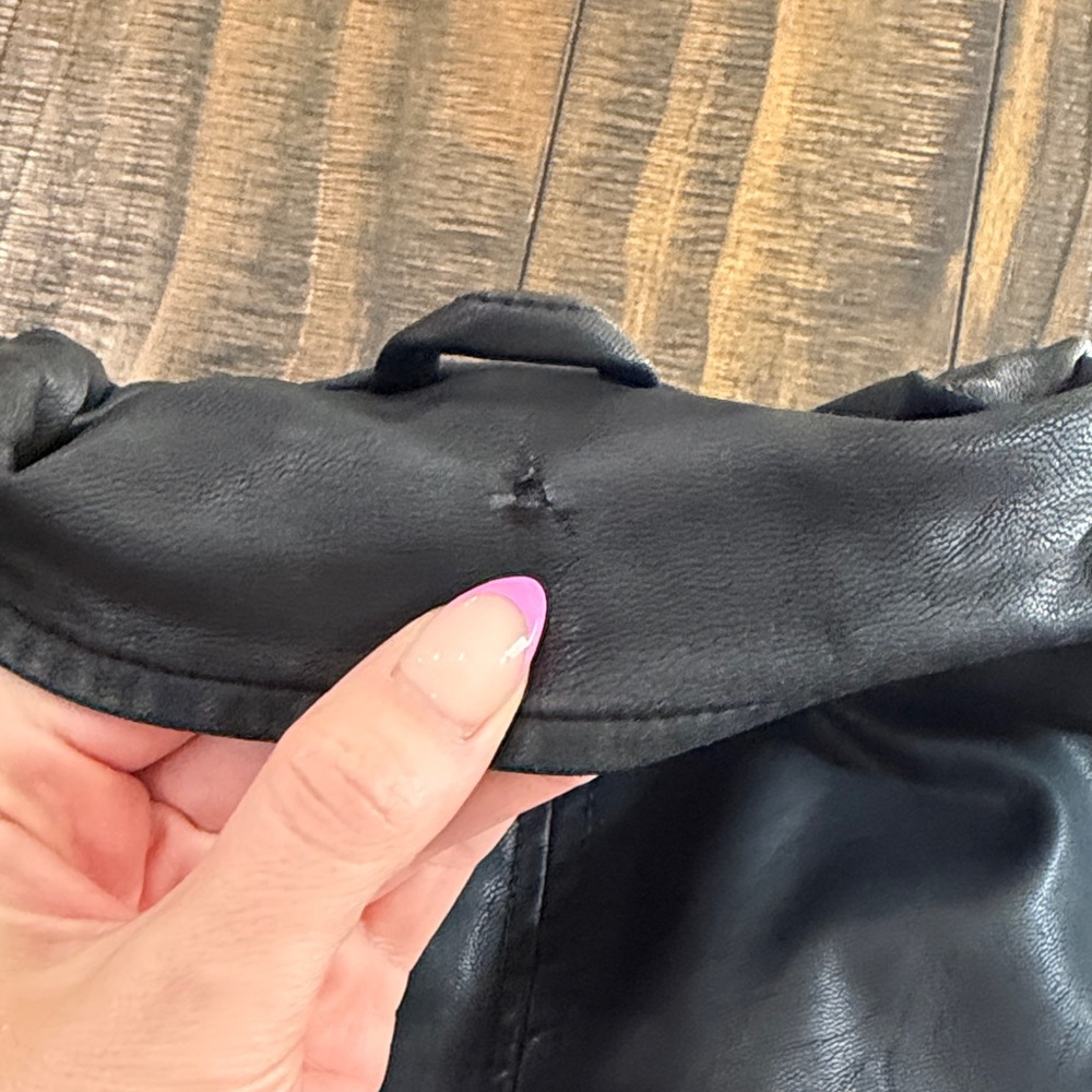 a new day Charcoal Leather Jacket - Picture 5 of 5